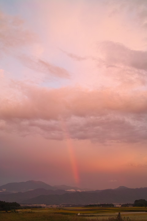 [空の写真] 夕映えの虹（伊那市） - 2012/9/11（火）
